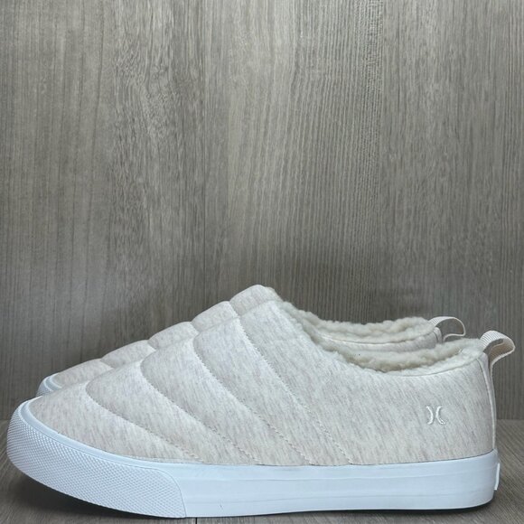 Hurley Arlo Puff Clog Shoes Womens 7M Slip On Sherpa Lined Low Top Cozy Natural - Picture 2 of 13